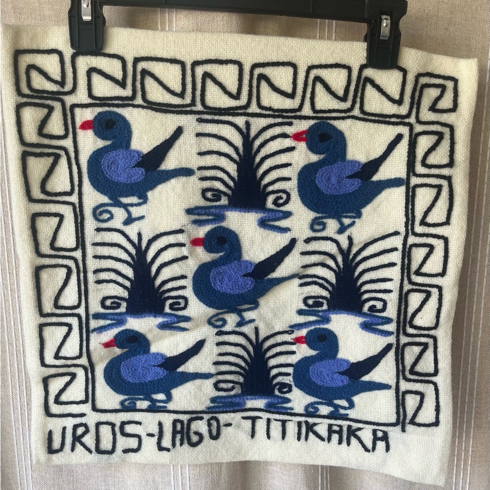 Artisan pillow sham  with Blue Bird Design